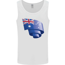 Curled Australia Flag Australian Day Football Mens Vest Tank Top White