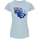 Curled Australia Flag Australian Day Football Womens Petite Cut T-Shirt Light Blue