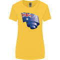 Curled Australia Flag Australian Day Football Womens Wider Cut T-Shirt Yellow