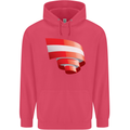Curled Austria Flag Austrian Day Football Childrens Kids Hoodie Heliconia