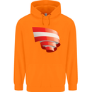 Curled Austria Flag Austrian Day Football Childrens Kids Hoodie Orange