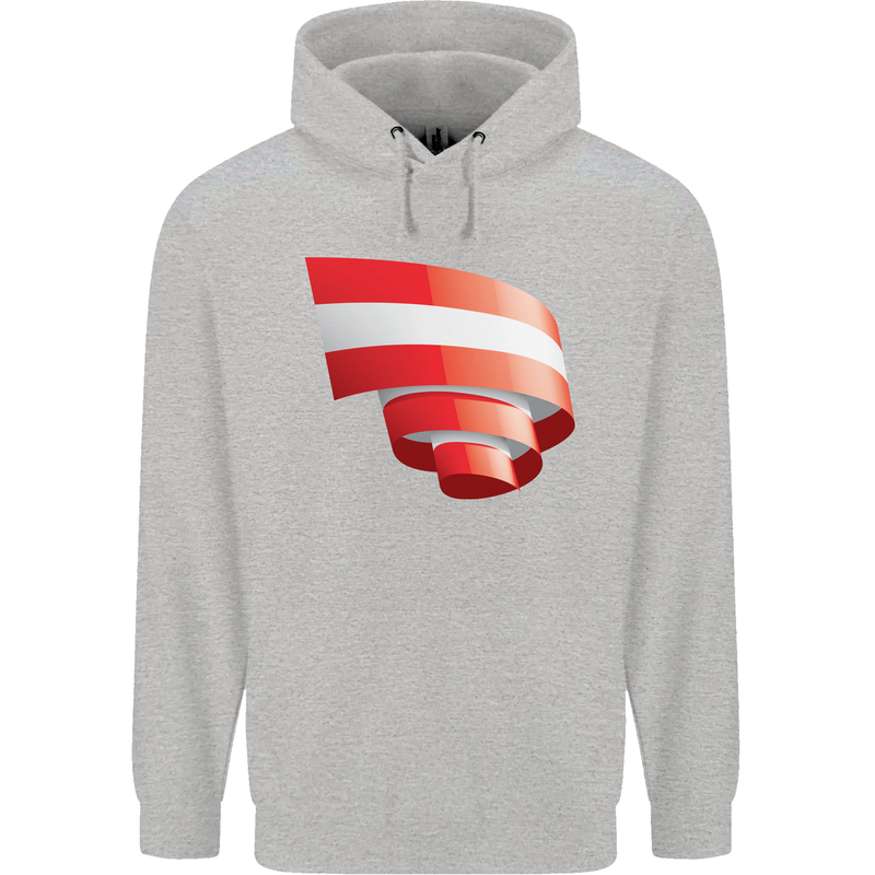 Curled Austria Flag Austrian Day Football Childrens Kids Hoodie Sports Grey