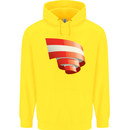 Curled Austria Flag Austrian Day Football Childrens Kids Hoodie Yellow