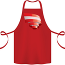 Curled Austria Flag Austrian Day Football Cotton Apron 100% Organic Red