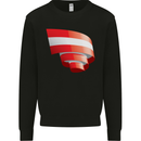 Curled Austria Flag Austrian Day Football Kids Sweatshirt Jumper Black