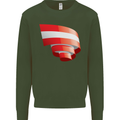 Curled Austria Flag Austrian Day Football Kids Sweatshirt Jumper Forest Green