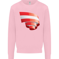 Curled Austria Flag Austrian Day Football Kids Sweatshirt Jumper Light Pink