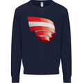 Curled Austria Flag Austrian Day Football Kids Sweatshirt Jumper Navy Blue