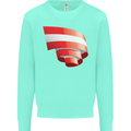 Curled Austria Flag Austrian Day Football Kids Sweatshirt Jumper Peppermint