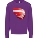 Curled Austria Flag Austrian Day Football Kids Sweatshirt Jumper Purple