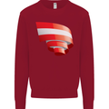 Curled Austria Flag Austrian Day Football Kids Sweatshirt Jumper Red