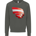 Curled Austria Flag Austrian Day Football Kids Sweatshirt Jumper Storm Grey