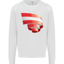 Curled Austria Flag Austrian Day Football Kids Sweatshirt Jumper White