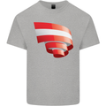 Curled Austria Flag Austrian Day Football Kids T-Shirt Childrens Sports Grey