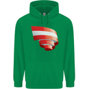 Curled Austria Flag Austrian Day Football Mens 80% Cotton Hoodie Irish Green
