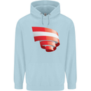 Curled Austria Flag Austrian Day Football Mens 80% Cotton Hoodie Light Blue
