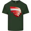 Curled Austria Flag Austrian Day Football Mens Cotton T-Shirt Tee Top Forest Green