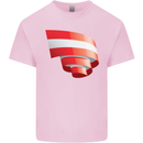 Curled Austria Flag Austrian Day Football Mens Cotton T-Shirt Tee Top Light Pink