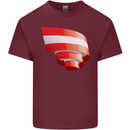 Curled Austria Flag Austrian Day Football Mens Cotton T-Shirt Tee Top Maroon