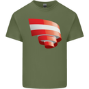 Curled Austria Flag Austrian Day Football Mens Cotton T-Shirt Tee Top Military Green