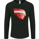 Curled Austria Flag Austrian Day Football Mens Long Sleeve T-Shirt Black