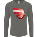 Curled Austria Flag Austrian Day Football Mens Long Sleeve T-Shirt Charcoal