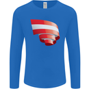 Curled Austria Flag Austrian Day Football Mens Long Sleeve T-Shirt Royal Blue