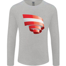 Curled Austria Flag Austrian Day Football Mens Long Sleeve T-Shirt Sports Grey