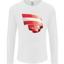 Curled Austria Flag Austrian Day Football Mens Long Sleeve T-Shirt White