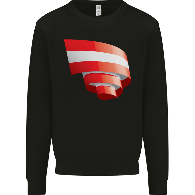 Curled Austria Flag Austrian Day Football Mens Sweatshirt Jumper Black