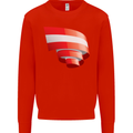 Curled Austria Flag Austrian Day Football Mens Sweatshirt Jumper Bright Red