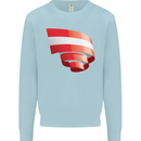 Curled Austria Flag Austrian Day Football Mens Sweatshirt Jumper Light Blue