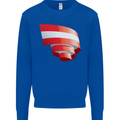 Curled Austria Flag Austrian Day Football Mens Sweatshirt Jumper Royal Blue