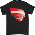 Curled Austria Flag Austrian Day Football Mens T-Shirt 100% Cotton Black