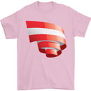 Curled Austria Flag Austrian Day Football Mens T-Shirt 100% Cotton Light Pink