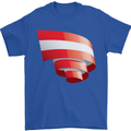 Curled Austria Flag Austrian Day Football Mens T-Shirt 100% Cotton Royal Blue