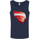 Curled Austria Flag Austrian Day Football Mens Vest Tank Top Navy Blue