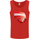 Curled Austria Flag Austrian Day Football Mens Vest Tank Top Red