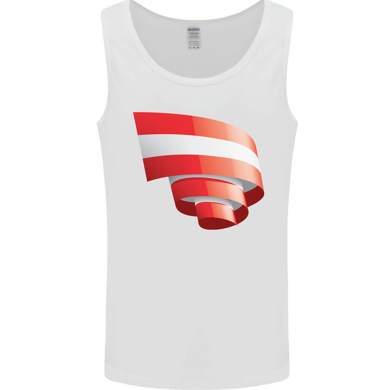 Curled Austria Flag Austrian Day Football Mens Vest Tank Top White