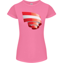 Curled Austria Flag Austrian Day Football Womens Petite Cut T-Shirt Azalea