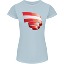Curled Austria Flag Austrian Day Football Womens Petite Cut T-Shirt Light Blue