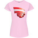 Curled Austria Flag Austrian Day Football Womens Petite Cut T-Shirt Light Pink