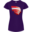 Curled Austria Flag Austrian Day Football Womens Petite Cut T-Shirt Purple