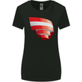 Curled Austria Flag Austrian Day Football Womens Wider Cut T-Shirt Black
