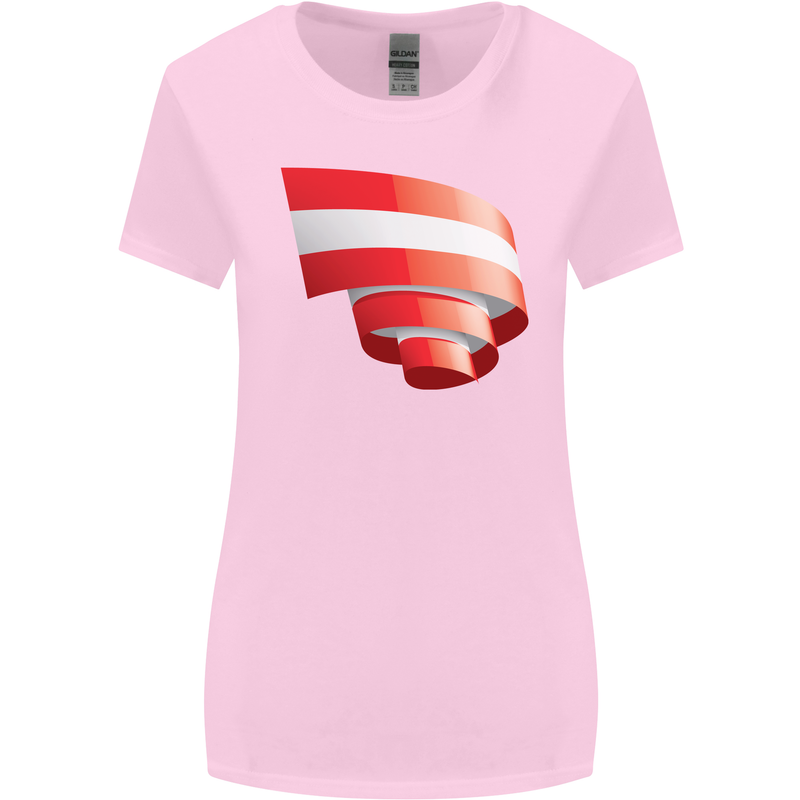 Curled Austria Flag Austrian Day Football Womens Wider Cut T-Shirt Light Pink