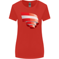 Curled Austria Flag Austrian Day Football Womens Wider Cut T-Shirt Red