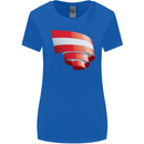Curled Austria Flag Austrian Day Football Womens Wider Cut T-Shirt Royal Blue