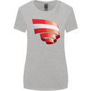 Curled Austria Flag Austrian Day Football Womens Wider Cut T-Shirt Sports Grey
