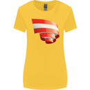 Curled Austria Flag Austrian Day Football Womens Wider Cut T-Shirt Yellow