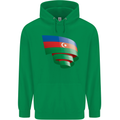 Curled Azerbaijan Flag Azerbaijani Day Football Childrens Kids Hoodie Irish Green